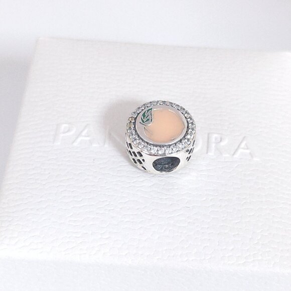 Pandora Georgia Peach Exclusive Bead Charm S925 Silver with box - Picture 7 of 8